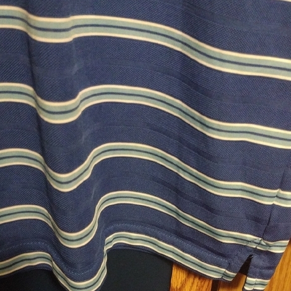 Chaps Men's Navy and White Striped Polo Shirt​ - Picture 6 of 6